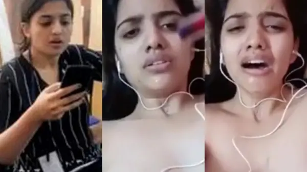 Cute GF Masturbating on VC with BF Viral Video